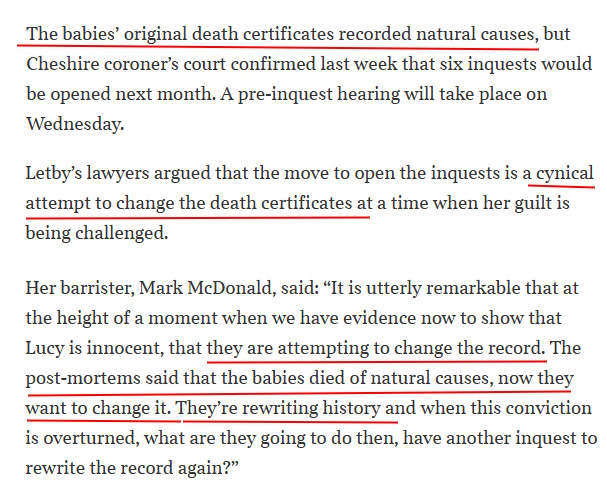 JamieHeth42's tweet photo. Lucy Letby case - so let me get this straight, a young woman is rotting away in prison for murdering these babies, but ten years later, legally on paper in the eyes of the law, they died from natural causes, this should have happened before a trial if they were murdered ??? https://t.co/Y0xtn2TyPS