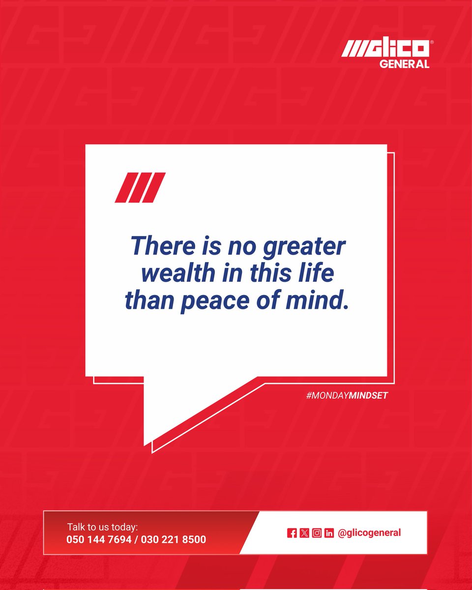 Glicogeneral's tweet image. Your peace of mind is priceless, and that’s the kind of value we’re committed to protecting every day.

Let us help you secure that confidence.
📞 +233 50 144 7694 
📧 customerexperience@glicogeneral.com

#SmartCover #GLICOGeneral #PeaceOfMind #thecushionedlife