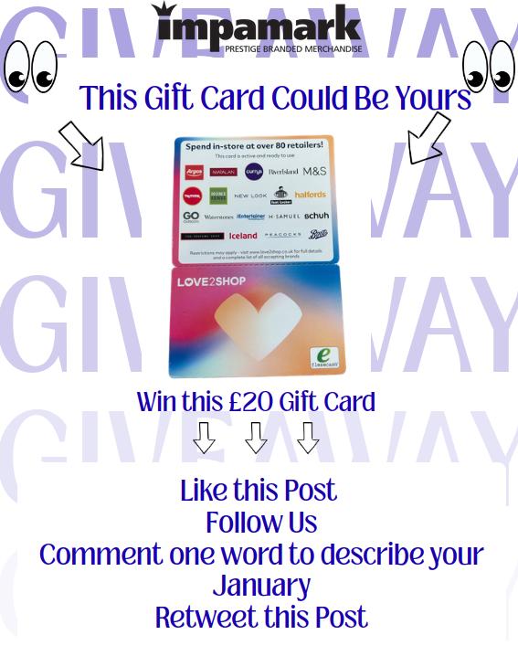 🎊Giveaway Alert!🎊

We survived January (barely 😅) so we’re giving away a £20 Love2Shop voucher!

How to enter:
1. Like
2. Follow <a href="/Impamark/">Impamark</a> 
3. Comment ONE word for your January
4. Retweet

🏆 Winner announced 30th Jan 🏆

#Giveaway #Love2Shop #January