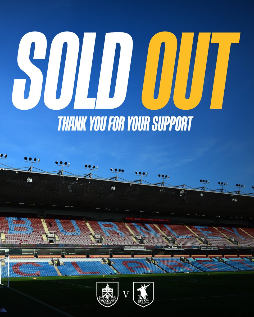 🚨 Our allocation of 3,396 tickets has now sold out for next month's <a href="/EmiratesFACup/">Emirates FA Cup</a> fourth round tie away at Burnley.

Thank you for your unbelievable support! 👏

#Stags 🟡🔵