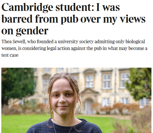 I don't think people really appreciate the courage it takes for young women to speak out about the trans madness.