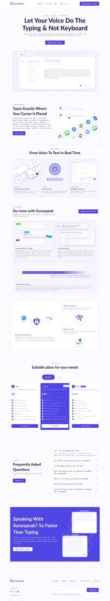 Only1Lara's tweet photo. Happy new week 

I recently completed the landing page for @sunospeak a project @iamdanztee  has been building, and I wanted to share what it’s really about.

SunoSpeak is an AI voice to text application built for MacOS that lets you speak to type on any application on our Mac, instead of using your keyboard. 
You press  hotkey, talk naturally, and your words appear right where your cursor is placed, whether you’re writing an email, drafting a document, or taking notes.
SunoSpeak is built to help users type faster and more accurately using their voice. Instead of struggling to keep up with your thoughts on a keyboard, you speak naturally and let SunoSpeak handle the typing. 

SunoSpeak also lets you use your voice to generate prompts  and edit  generated text using your voice.

Privacy is also non-negotiable, Your voice stays on your device. There’s no background listening, and nothing feels intrusive.

SunoSpeak is  built for people who live in text: writers, founders, developers, creators, and anyone who thinks out loud.

I’m excited about where this is going, and I’m glad I got to contribute to shaping how it’s presented.