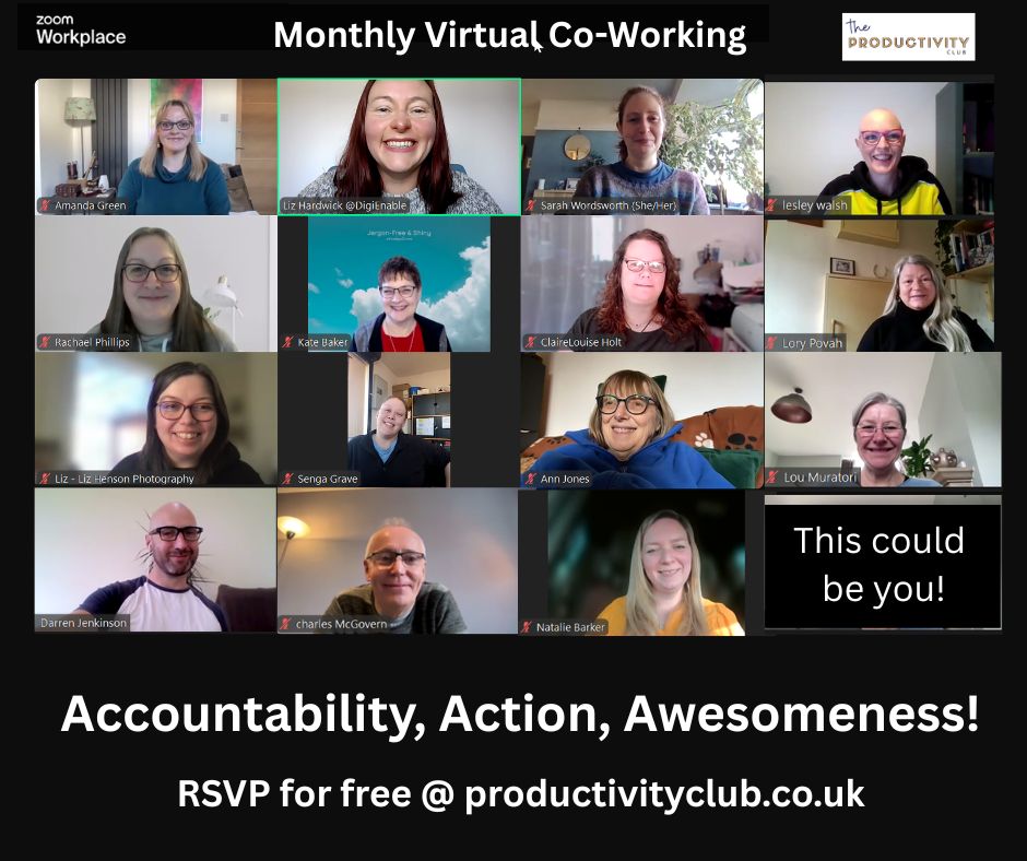 Fancy joining our co-working collective this week?
🗓 Thursday, 10am–12pm (UK time)
📍 Online via Zoom
RSVP and add it to your calendar here:
👉 us02web.zoom.us/meeting/regist…

Two calm hours.
Quiet focus.
And a reminder that working well doesn’t have to mean working alone!