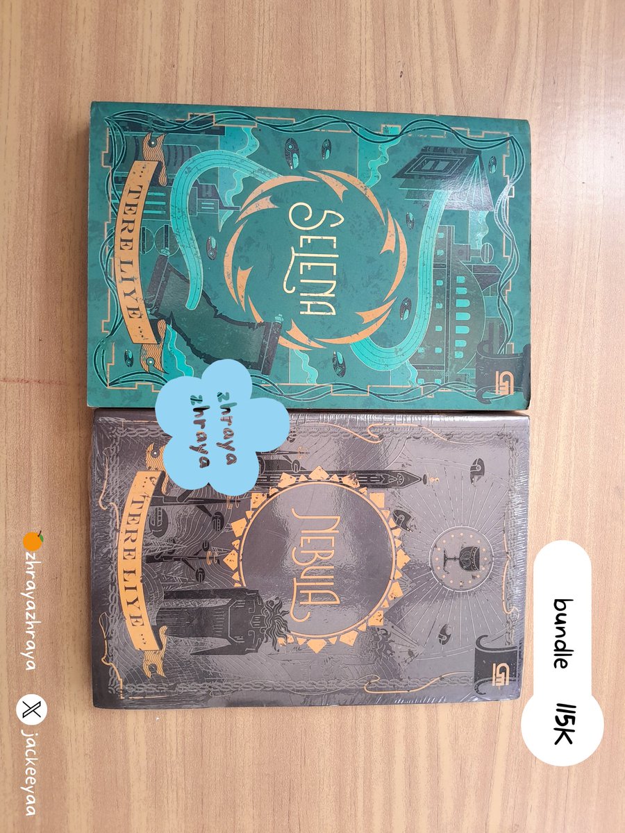 jackeeyaa's tweet photo. Wts Bumi Series/Serial Bumi Tere Liye Ori #wts #preloved #novel
Dijual bundle:
1. Bumi-Matahari 130K (ga terpisah)
2. Bumi-Bintang 165K
3. Selena &amp; Nebula 115K
‼️ Bintang s/d Nebula bisa dibeli terpisah yaa, harga cek di foto
📍Jaksel
🍊 CO di oren
♡ Detail kondisi di reply ya https://t.co/YbIjalrEVt
