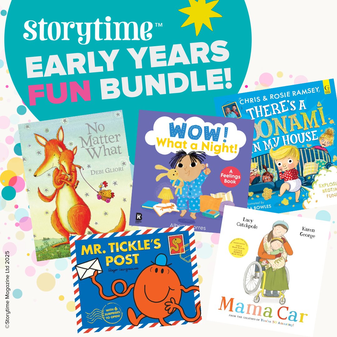StorytimeMag's tweet image. GIVEAWAY: BIG bundle of Early Years books! A lucky winner’ll receive a pack of five or more books and kick off the year with plenty of reading fun. To enter
FOLLOW @storytimemag
LIKE &amp;amp; SHARE
TAG friends
Closes 11.59pm 31/1/26 UK only
T&amp;amp;C's bit.ly/2Y29d33