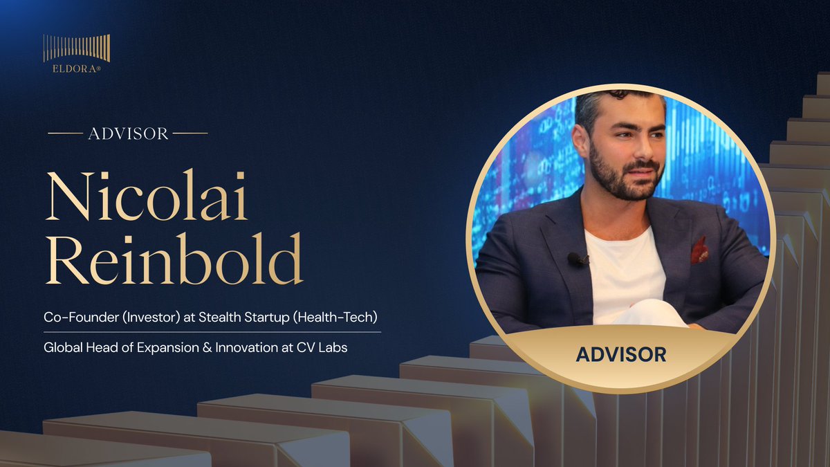 🧠 Strong infrastructure starts with strong advisors

We’re proud to introduce Nicolai Reinbold as a member of Eldora’s Advisory Board.

Nicolai brings hands-on experience across blockchain innovation, venture strategy, and global ecosystem building, including:

🏗️ Co-Founder &amp;
