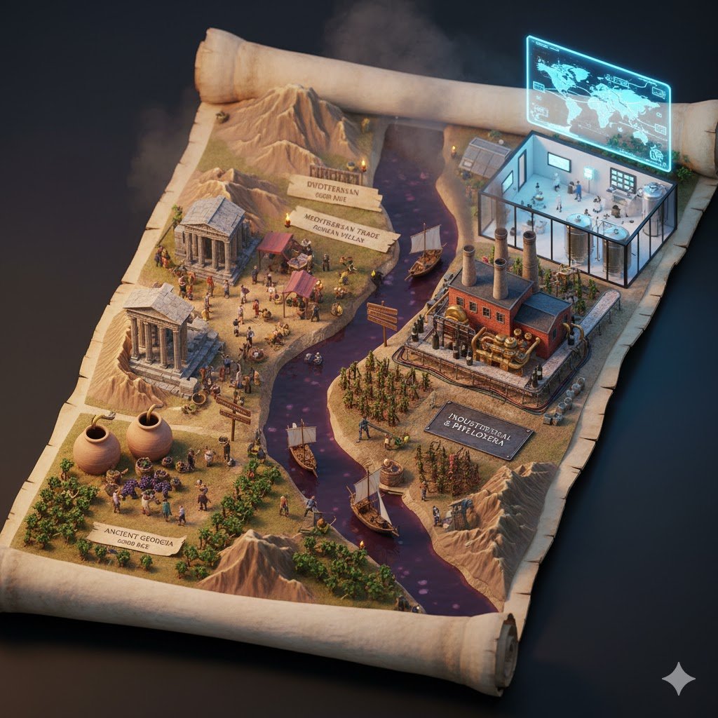 AIPointView's tweet image. The journey of wine: from ancient Georgia to modern revolution – a map of flavors through the ages! 🍷📜🌍

#WineHistory #AIPointView #ViralAesthetic #2026Vibes #AI #xAI #AiArt
Nano banana pro &amp;amp; Grok Imagine