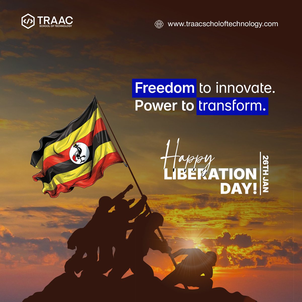 Liberation Day reminds us of Uganda’s journey toward peace, unity, and self-determination. We honour the sacrifices made and our shared duty to build a better future.  #liberationday #freedom #transformation