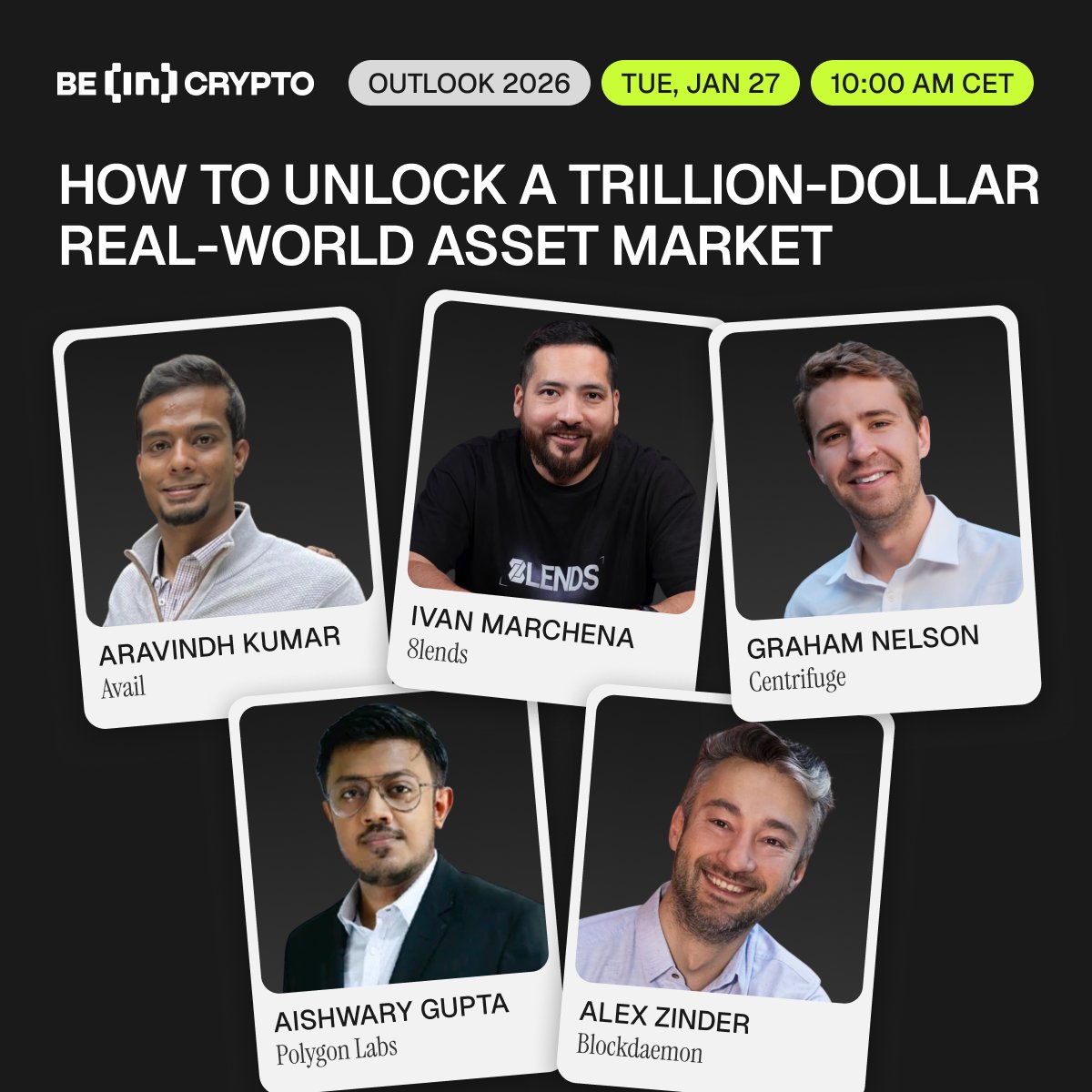 Don't miss your chance to interact with some of the best from the industry as they discuss how to unlock a trillion-dollar real-world asset market.