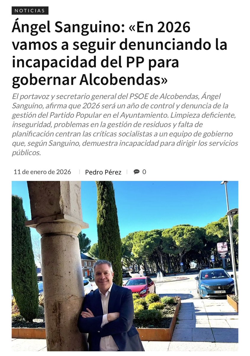 El objetivo de 2026 está claro: seguir fiscalizando a la alcaldesa del PP y seguir trabajando por #Alcobendas y para todos los vecinos y vecinas

La incapacidad de gestionar de la alcaldesa del PP es cada día más clara: aumento de criminalidad, deficiencia en limpieza y