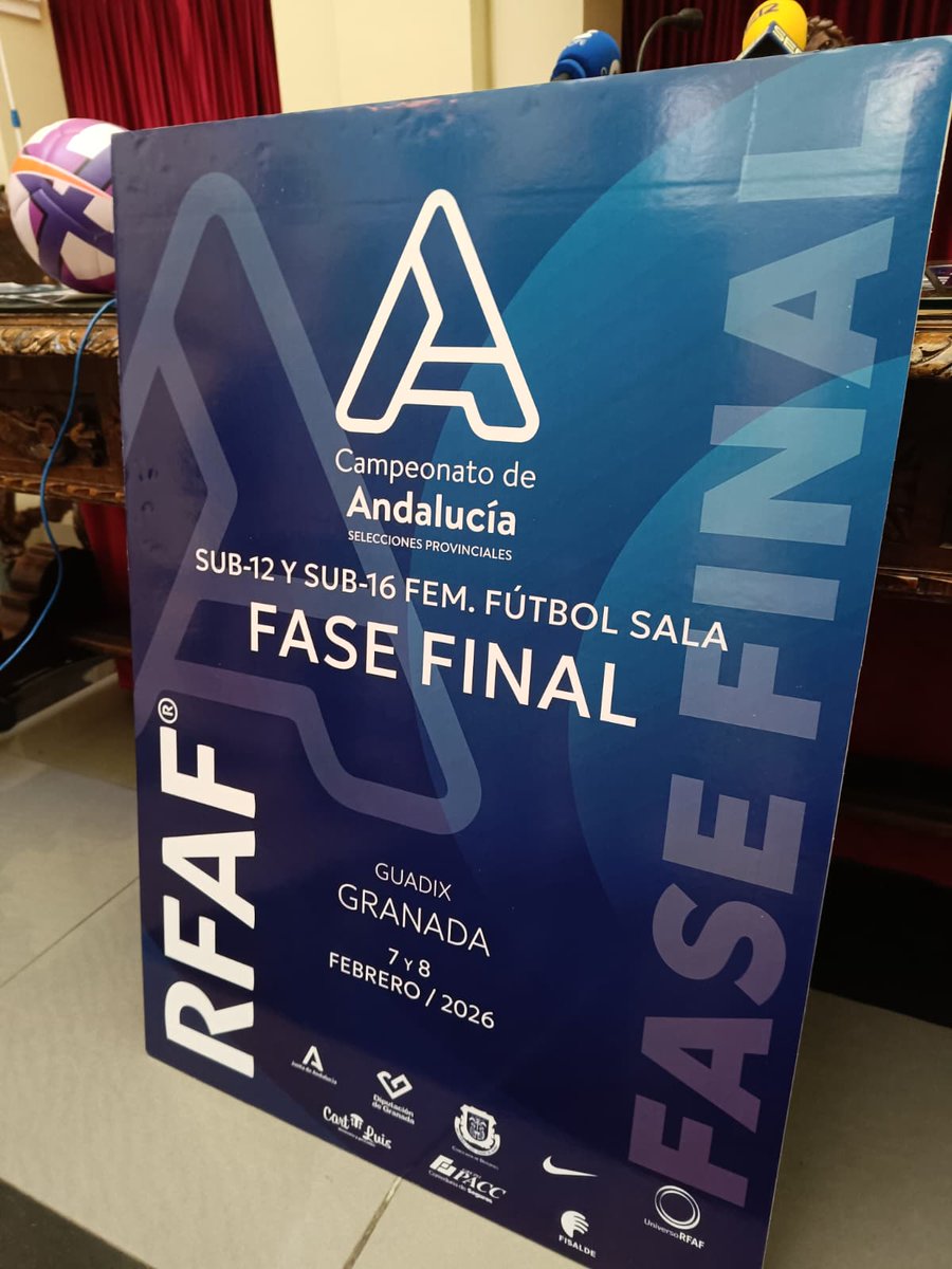 🏆 Campeonato de Andalucía Sub12 y Sub16 fútbol sala femenino

🥅Presentación oficial de la fase final en el <a href="/Aytodeguadix/">Prensa Ayuntamiento Guadix</a> 

📆 7 y 8 de febrero
📍 #Guadix

ℹ️ Más información en tinyurl.com/PresentacionAn…

#AndaluzSub12FSF #AndaluzSub16FSF 

💟 #FutsalRFAF
