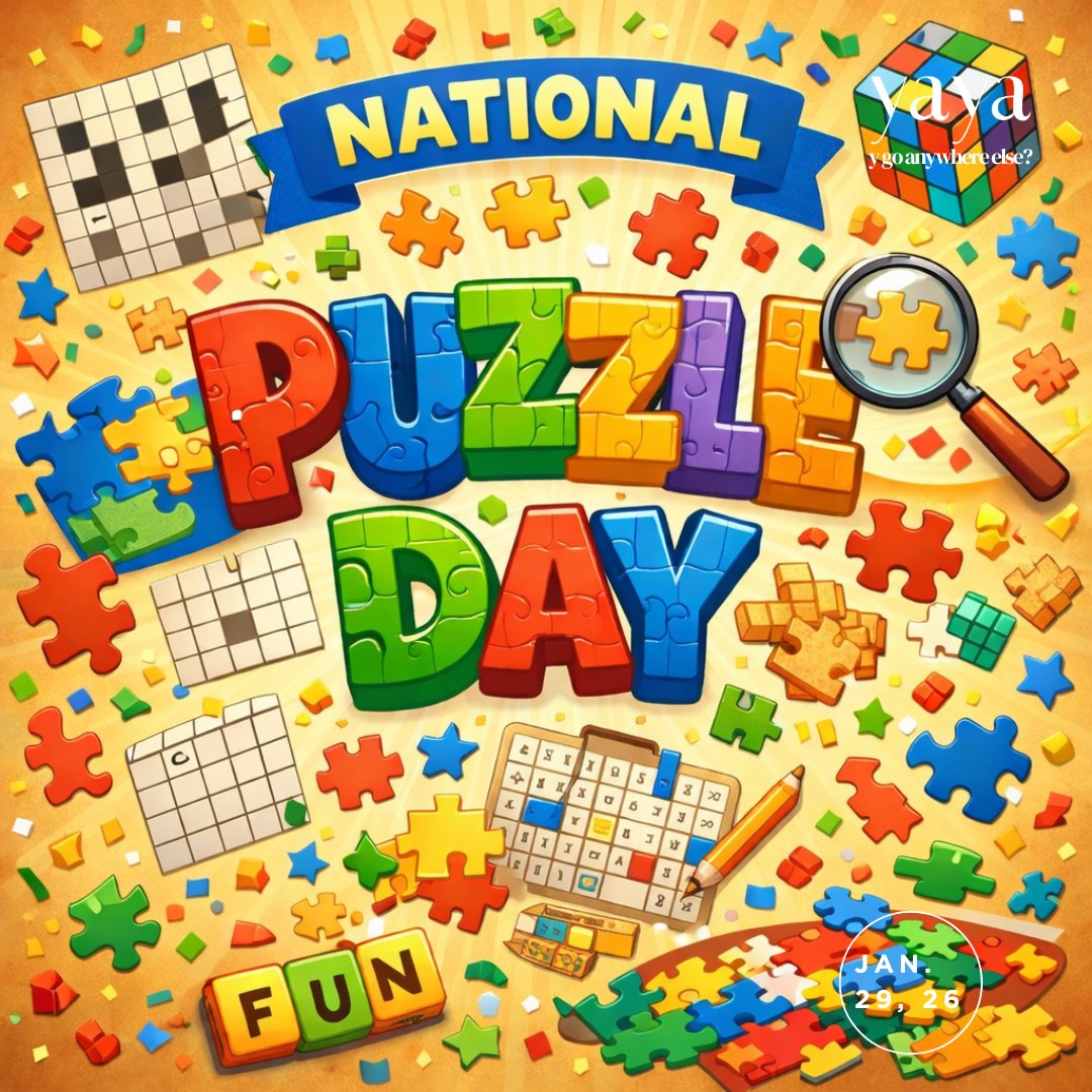 🧩 It’s National Puzzle Day!
Whether it’s shopping choices, life decisions, or a good old jigsaw ~ take a break, challenge your mind, and enjoy the little wins one piece at a time. #national #puzzleday #yayacentre #puzzle #jan29th