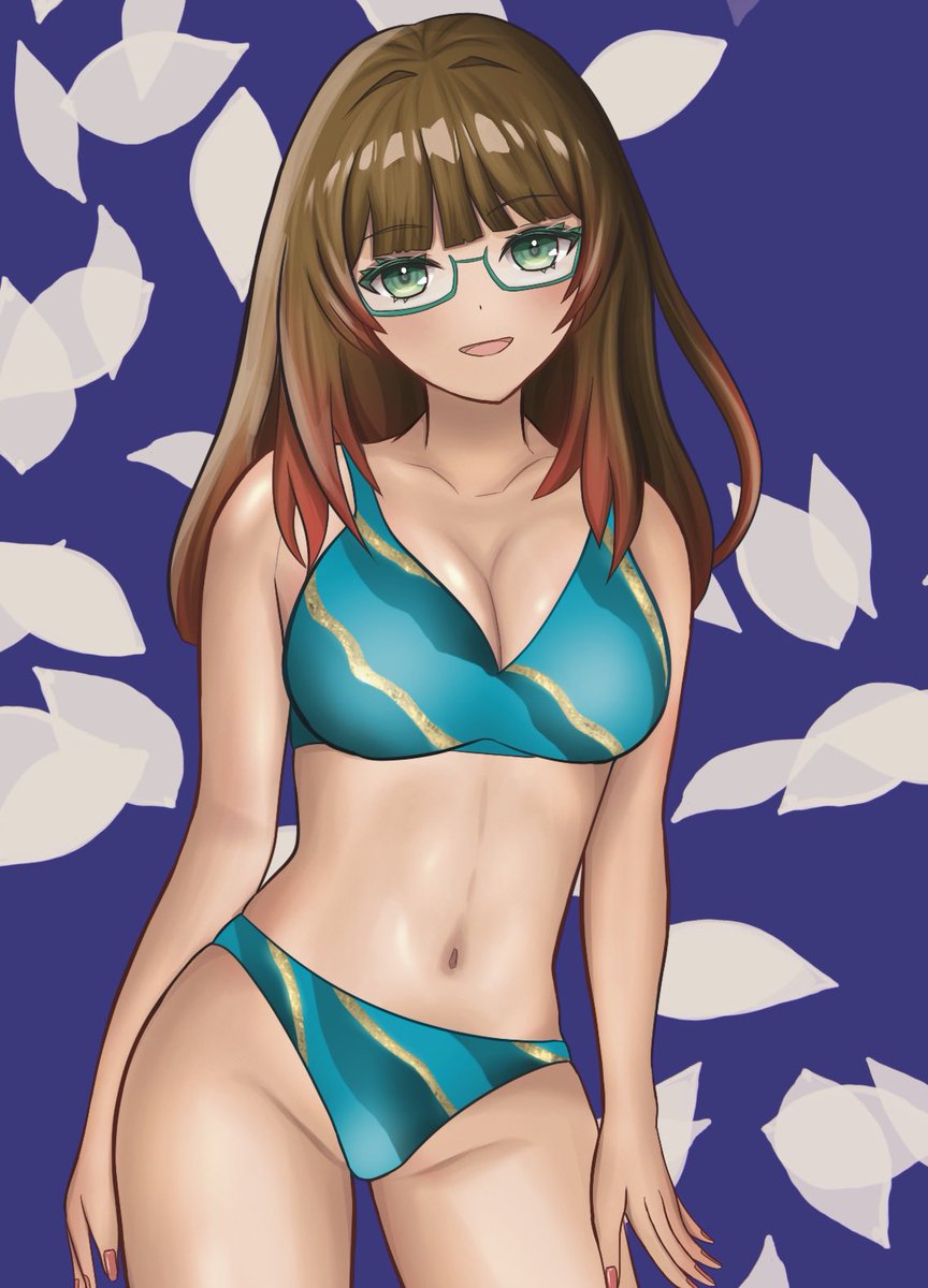 🐬🐬🏝️✨
#くそ寒いので水着絵を貼る
#眼鏡っ子