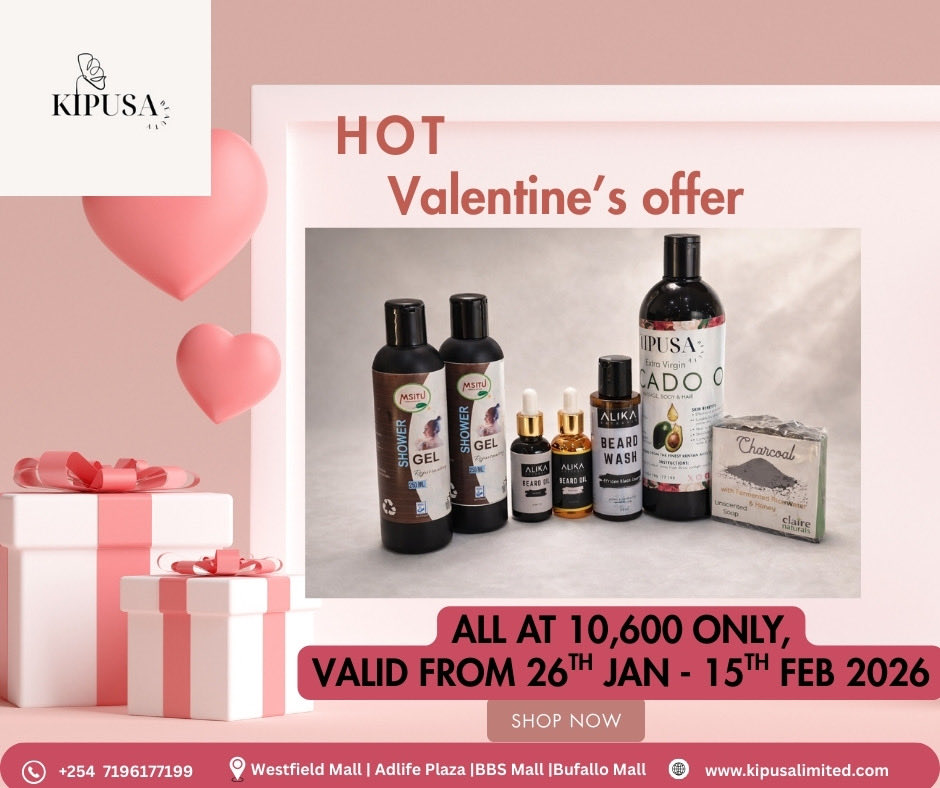 BeautyKipusa's tweet image. Our Kipusa Beauty Valentine’s Bundle gives you hydration, protection &amp;amp; glow in one set.

📅 26 Jan – 15 Feb 2026

Shop before it’s gone 💫

#KipusaBeauty #ValentinesSale #SelfCareKE #SkincareDeals