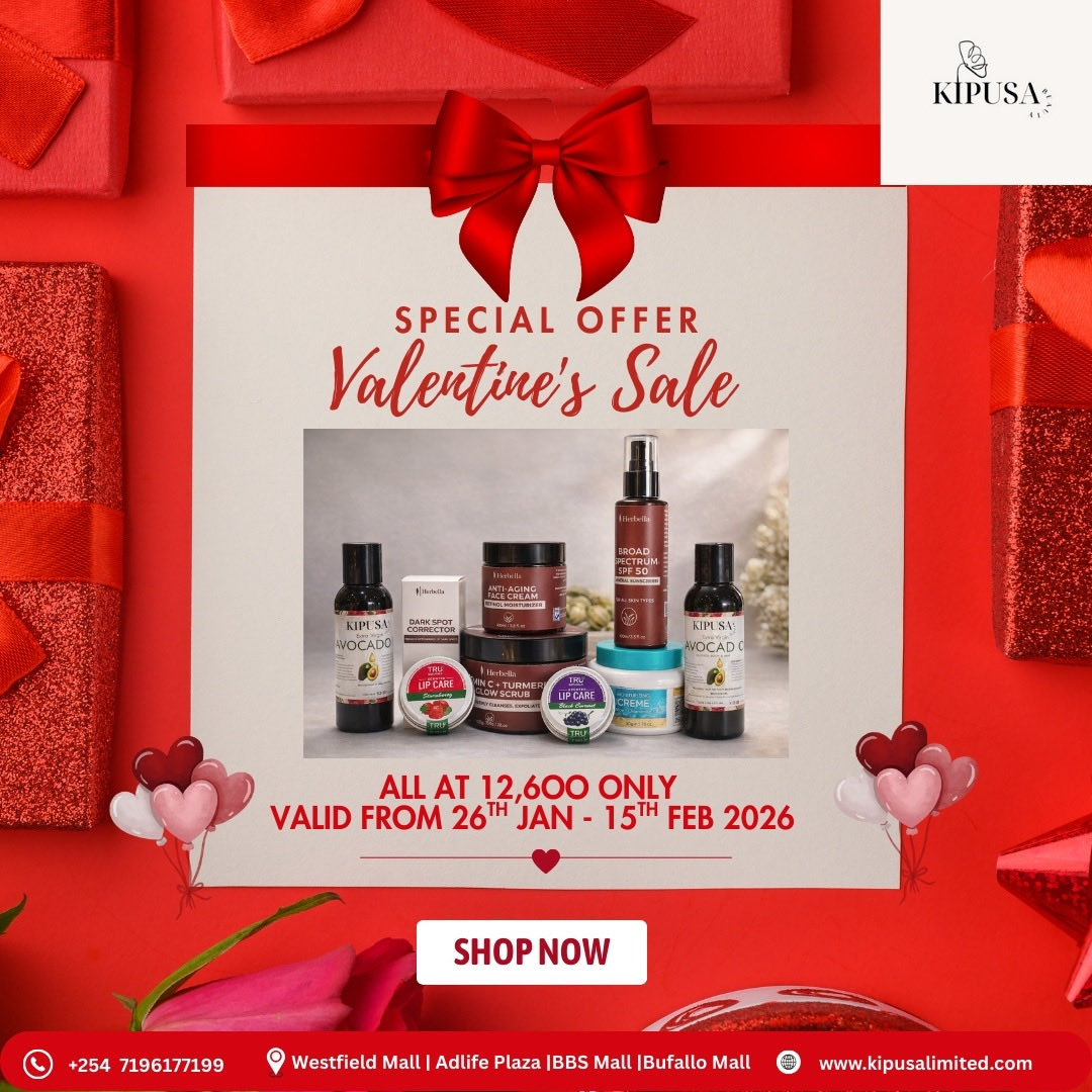 BeautyKipusa's tweet image. Our Kipusa Beauty Valentine’s Bundle gives you hydration, protection &amp;amp; glow in one set.

📅 26 Jan – 15 Feb 2026

Shop before it’s gone 💫

#KipusaBeauty #ValentinesSale #SelfCareKE #SkincareDeals