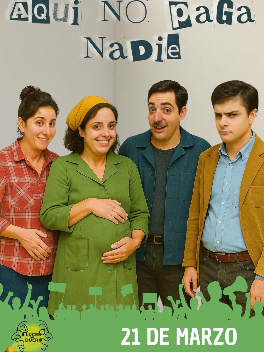 ✨¡Ya es oficial! ✨
Este es el cartel de nuestra próxima obra de teatro:
🛒🎭AQUÍ NO PAGA NADIE🎭🛒
Una comedia llena de enredos y situaciones tan absurdas como la vida misma.
📆21 de marzo
¿Te lo vas a perder?
#obradeteatro #bachillerato #instituto #esfuerzo
#aquinopaganadie