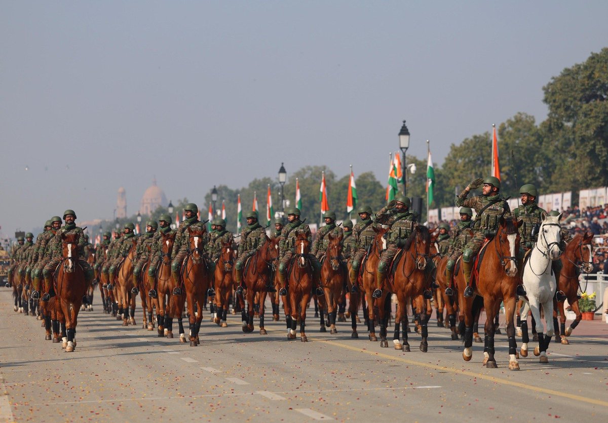 narendramodi's tweet image. The Republic Day parade offered a glimpse into the strengthening capabilities of India’s security forces. Our forces are truly our pride! 

Here are some more glimpses.