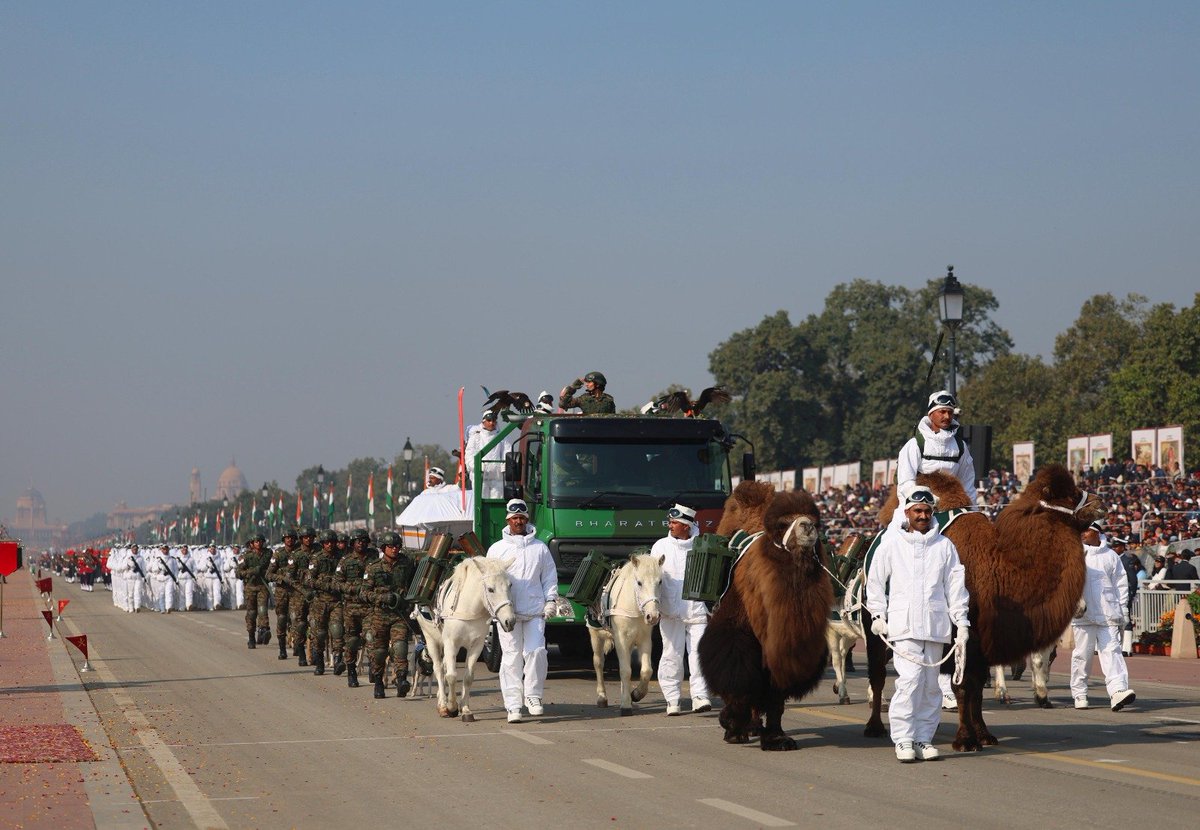 narendramodi's tweet image. The Republic Day parade offered a glimpse into the strengthening capabilities of India’s security forces. Our forces are truly our pride! 

Here are some more glimpses.