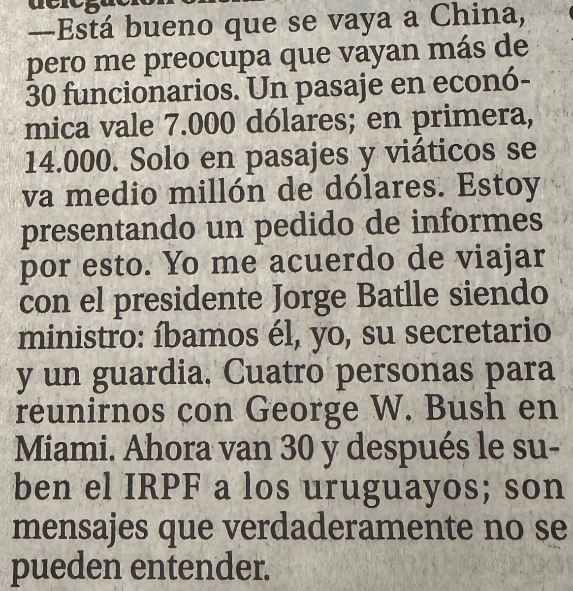 Opina Bordaberry. Ninguno habla chino