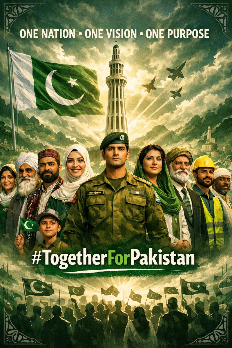 ہماری یکجہتی ہماری مختلف شناختوں کو طاقت میں بدل دیتی ہے اور ہماری امیدوں کو عمل میں ڈھال دیتی ہے۔ آئیں!

 اعتماد، مضبوطی اور مشترکہ ترقی پر مبنی مستقبل ایک ساتھ مل کر تعمیر کریں، پاکستان کے لیے، پاکستان کے ساتھ۔
#TogetherForPakistan