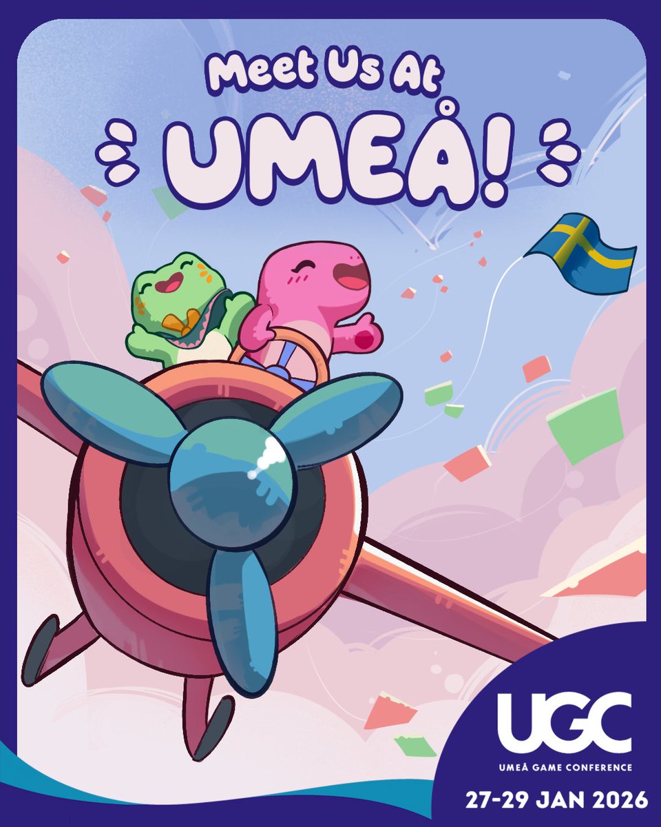 We’re heading to UMEÅ Game Conference 🎮🐸

If you’re attending, come find us and say hi! We are always happy to chat about games, development, collaboration, and everything in between. See you in Sweden🇸🇪!

#FroggyBrews #gamedev #indiedev #indiegame