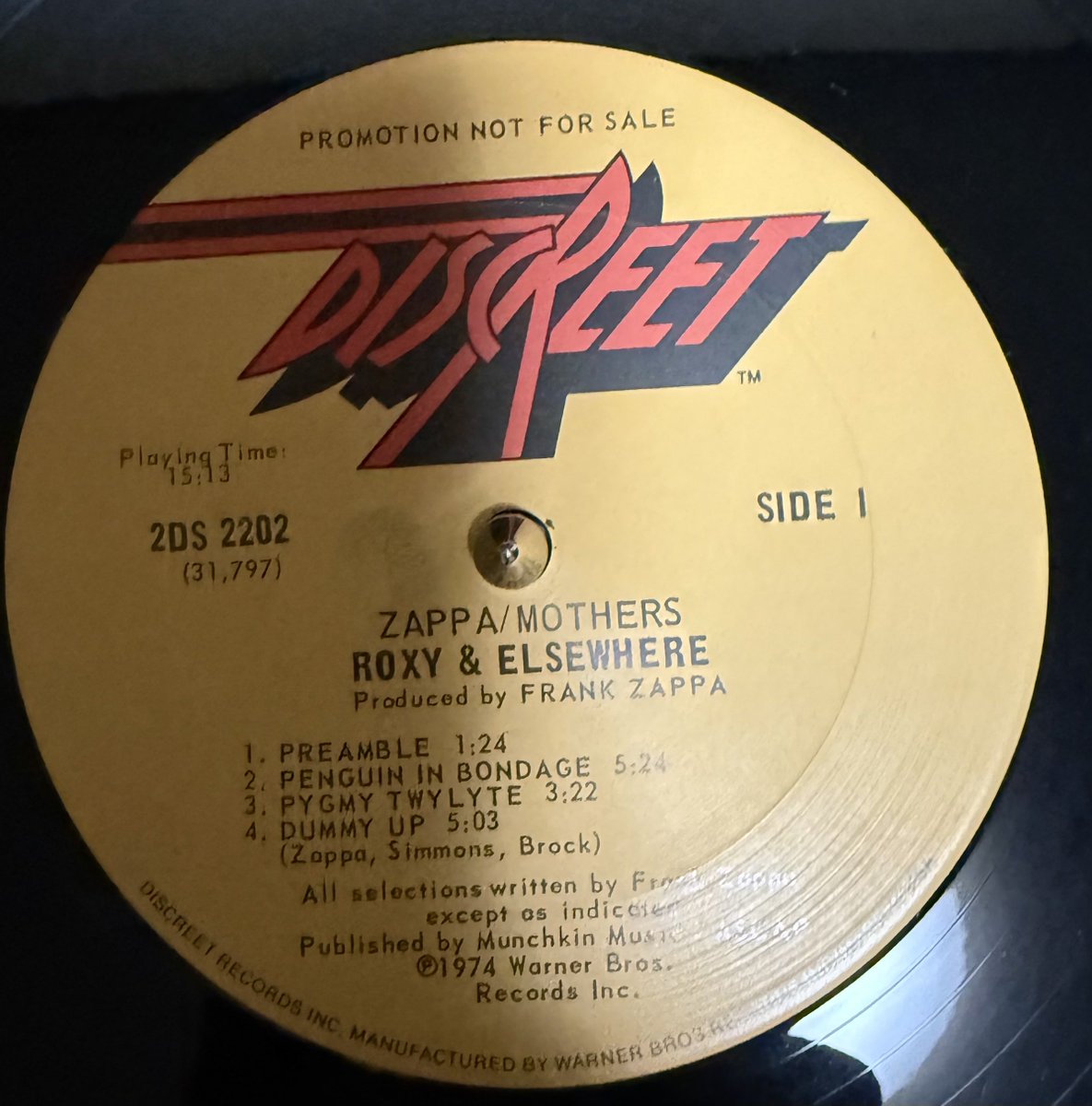 Frank Zappa / Mothers Roxy & Elsewhere (promo） us org 結成10周年