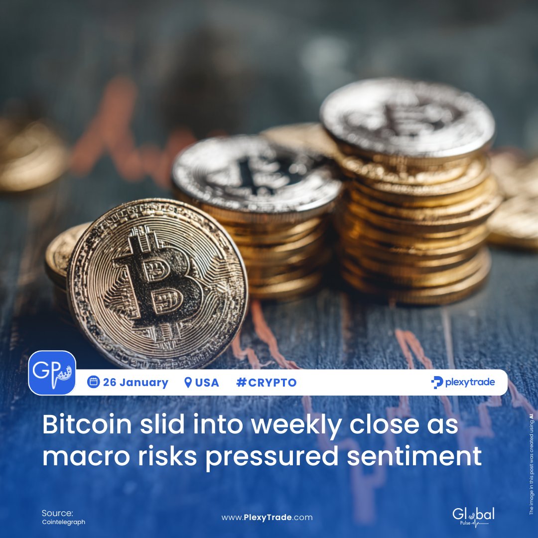 Bitcoin slid toward $87,000 into the weekly close as rising macro  uncertainty, elevated liquidations and looming U.S. policy risks tilted  short-term momentum to the downside, with key support eyed near $86,000.  #GlobalPulse #