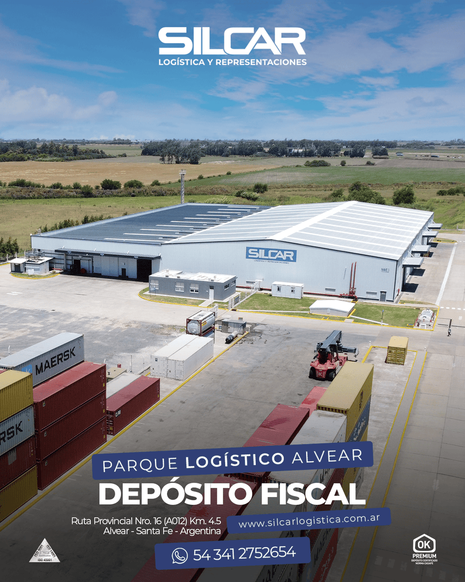 🔹DEPÓSITO FISCAL SILCAR

🔹SILCAR LOGÍSTICA Y REPRESENTACIONES S.A.
📍Ruta Provincial Nro. 16 (A012) Km. 4.5 - Alvear - Santa Fe - Argentina.
📞54 341 518 3777 (líneas rotativas).
📨infosilcarlogistica@gruposilcar.com
🌐silcarlogistica.com.ar

#GrupoSilcar #Silcar
