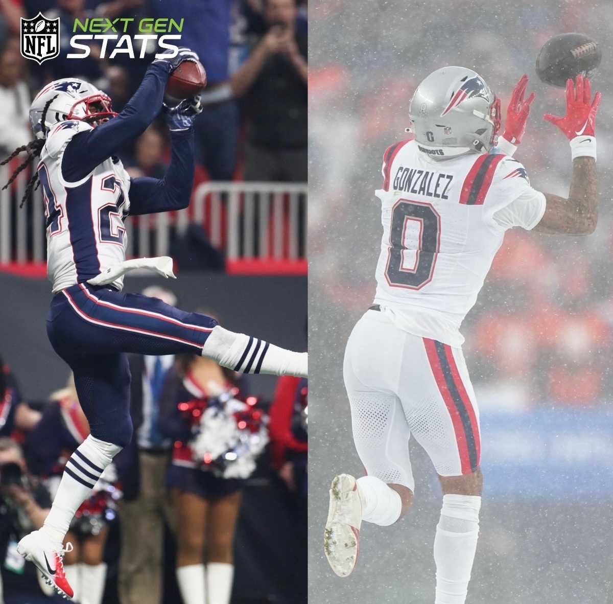 NFL_Researcher's tweet image. Lowest passer rating allowed in the 4th quarter during a single postseason in the @NextGenStats era: 

🔹Stephon Gilmore (2018) - 0.0
🔹Christian Gonzalez (2025) - 0.0

🔒🚷

@Patriots | #NEPats | #SuperBowlLX