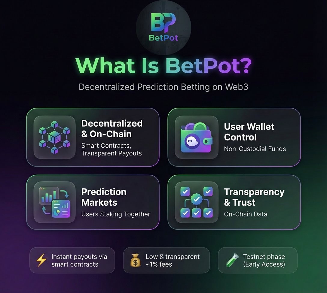 betharell's tweet image. @BetPotdotfun appears to be a decentralized prediction betting platform built on Web3 blockchain technology  reportedly on the Solana network, that aims to offer a new way of betting without traditional centralized bookmakers.
@ricarfonso78g