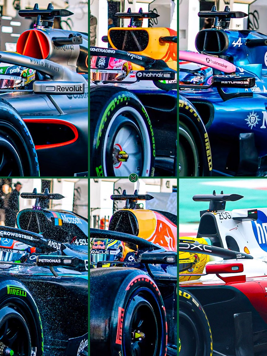 Six F1 teams, six different takes airbox design for 2026! 👀

1. Audi R26
2. Racing Bulls VCARB 03
3. Alpine A526
4. Mercedes W17
5. Red Bull RB22
6. Ferrari SF-26
