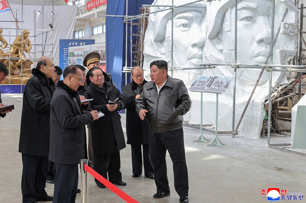 KfaBulgaria's tweet photo. Marshal  KIM JONG UN visited the Mansudae Art Studio on January 25 to guide the  creation of sculptures to be erected and displayed at the Memorial  Museum of Combat Feats at the Overseas Military Operations. https://t.co/5S1pkfHCFA