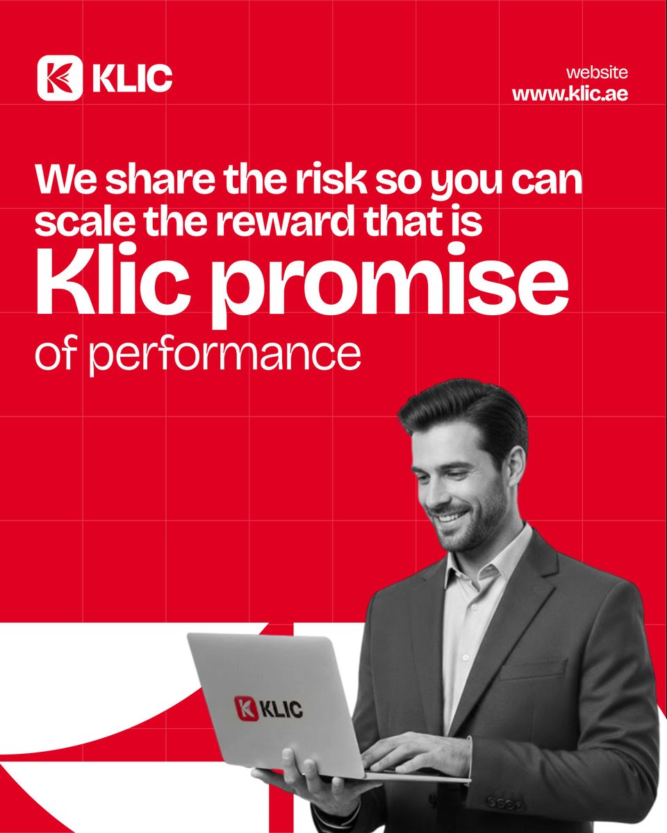 theklicofficial's tweet image. Most agencies want your money before they’ve even shown you a lead. At Klic, we’re flipping the script. We believe that if we’re confident in our ability to make you seen, we should be confident enough to share the risk.
 klic.ae 
#ContactExperts #ShareTheRisk