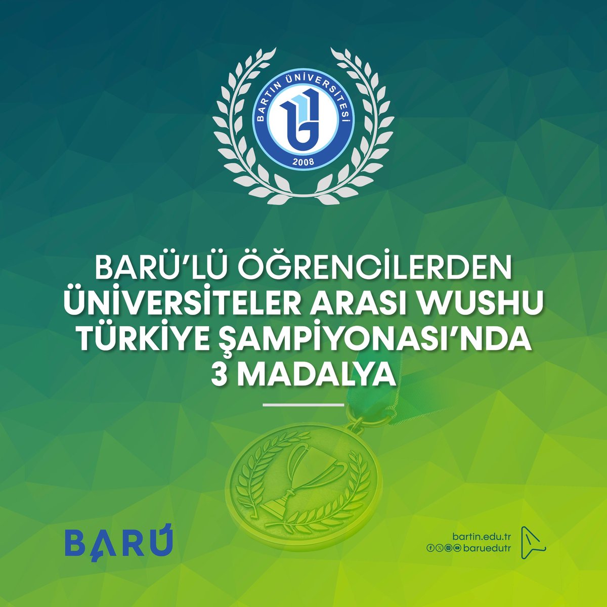 baruedutr's tweet photo. Bartın Üniversitesi (BARÜ) Spor Bilimleri Fakültesi ve Lisansüstü Eğitim Enstitüsü öğrencileri Üniversiteler Arası Wushu Türkiye Şampiyonası’nda 2 altın ve 1 gümüş madalya kazandı.

🔗https://t.co/yCgMqQ17TC

#BARÜ https://t.co/Llzg7jb0X8