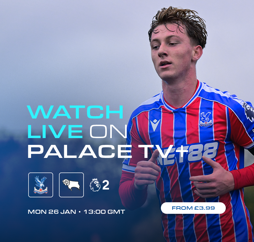 Watch our U21s take on Derby County in the #PL2 LIVE this afternoon on Palace TV+ 📺

🔗 tinyurl.com/484sth65

#CPFC