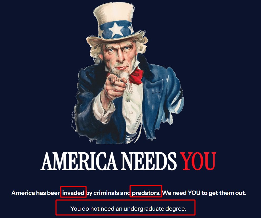 yuriM_utoday's tweet image. A #recruitment ad targeting low-IQ individuals. It uses primitive manipulative language. And of course, no #collegedegree necessary. All hamadryas baboons from #US #zoos are welcome. #ICEholes #ICE #imbeciles