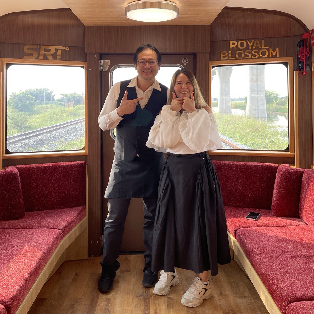 InnTrainTravel's tweet photo. Perfect shots from the best corner. 📸✨ The Cafe Car is located at the rear of the Royal Blossom train. https://t.co/RwhbEEShMy