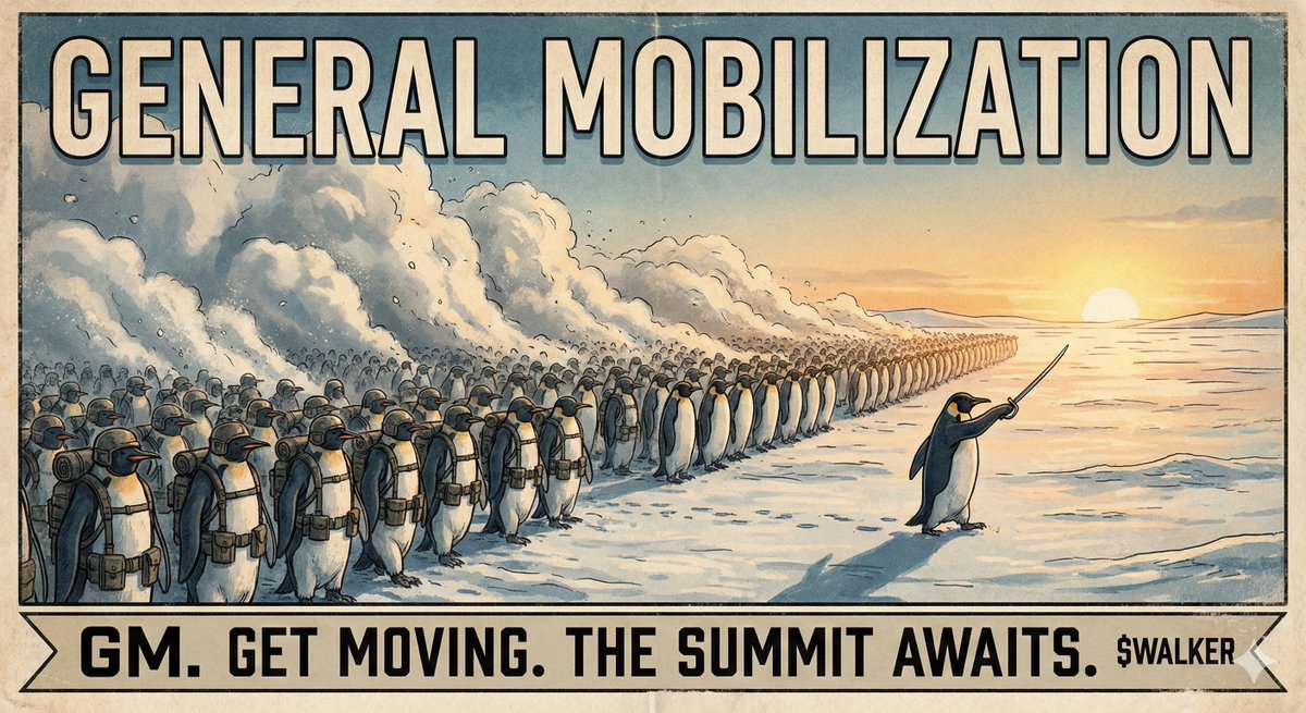 5000kmWalker's tweet photo. GM.

The sun is up. The path is clear.
Check your gear.
Check your conviction.

Sound off if you are still marching.

We walk.

$WALKER ❄️

#GM #Solana #MondayMotivation #Crypto #Vanguard https://t.co/AVkHtqOymA
