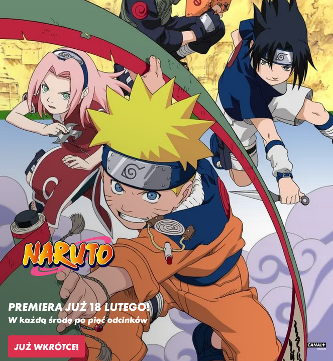 NARUTO pojawi się na Canal+ z polskim dubbingiem.
Taka informacja została podana przez nadawcę w jednym z komentarzy na Facebooku.
#DubAnimePL