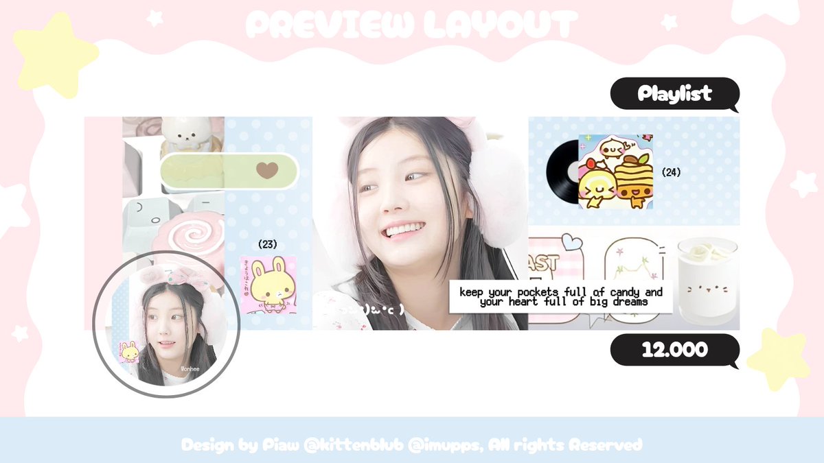 🍮💬 Help RT { Any interaction are appreciated! 🍥}

🍼 heyyoo... man teman, kenala sama anak balu piaw yuk♡ nama nya " Playlist 🍡 " __<! siap mewarnai hari kalian hihi♡✨️

🎀 Layout Kya Hanni Wonhee ufs bisa ditake skrng ☆¡
🎀 ada [Kolom Optip] special price ⤵️ #zonauang