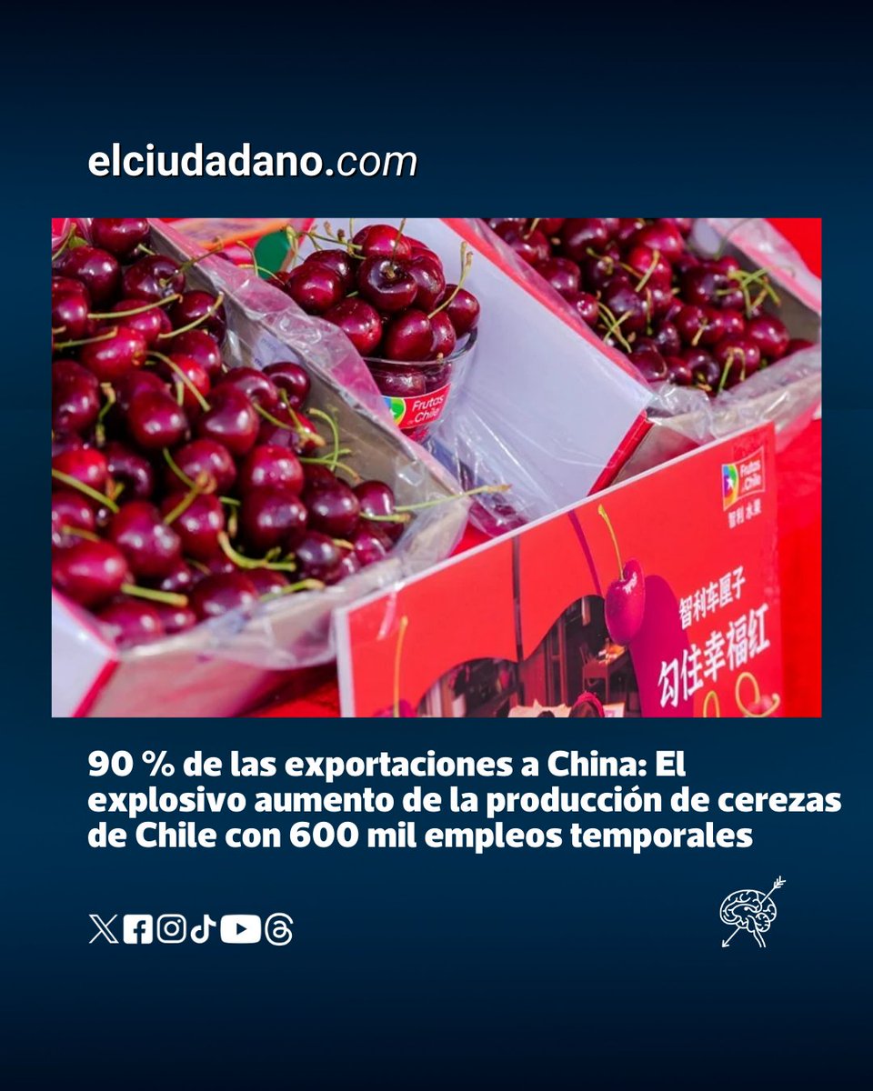 El embajador chino en Colombia destacó la relación comercial Chile-China basada en cerezas, donde más del 90% de la producción chilena se vende allí, generando alrededor de 600 mil empleos temporales según fuentes locales. Reportes confirman los datos: el TLC con arancel cero y