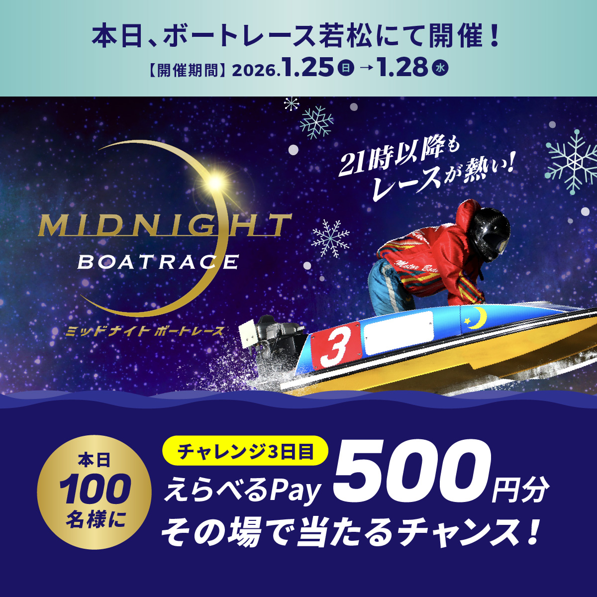 ボートレース【えらべるPay】が当たるミッドナイトキャンペーン
