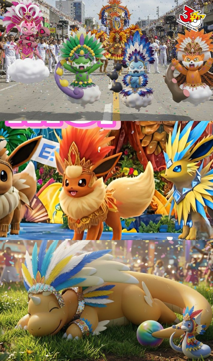 ポケモン×リオのカーニバル🥳
Pokémon × Rio Carnival 🇧🇷🎉

タップしたら色々と出てきます…たぶん
Tap the image 👉 more Pokémon appear one by one ✨

#ポケモン30周年