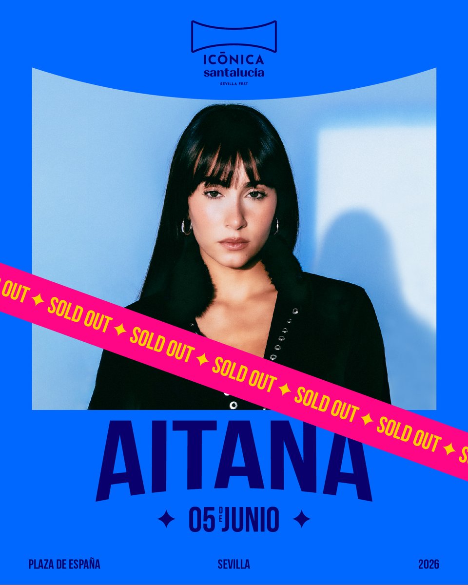 Primero fue el 5 de JUN y ahora también el 4 de JUN 🤯

📢 DOBLE SOLD OUT de AITANA en la Plaza de España ✨

Dos noches, cero entradas y muchísimas ganas de ser una SUPERESTRELLA  😏🎶

Gracias por liarla así de bonito 💙 Nos vemos cantando a pleno pulmón 🥹