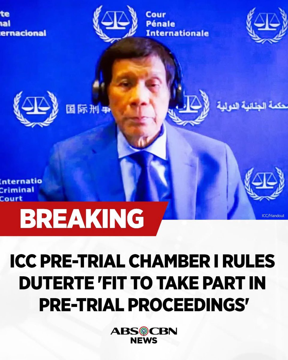 jesusfalcis's tweet image. Note:

ICC found Rodrigo Duterte fit for pre-trial or confirmation of charges. After niyan tuloy-tuloy to trial na.

Double the trial, double the kulong! 👊

Pwede na gumamit ng isang hashtag for both Father and Daughter.

#DutertePanagutin