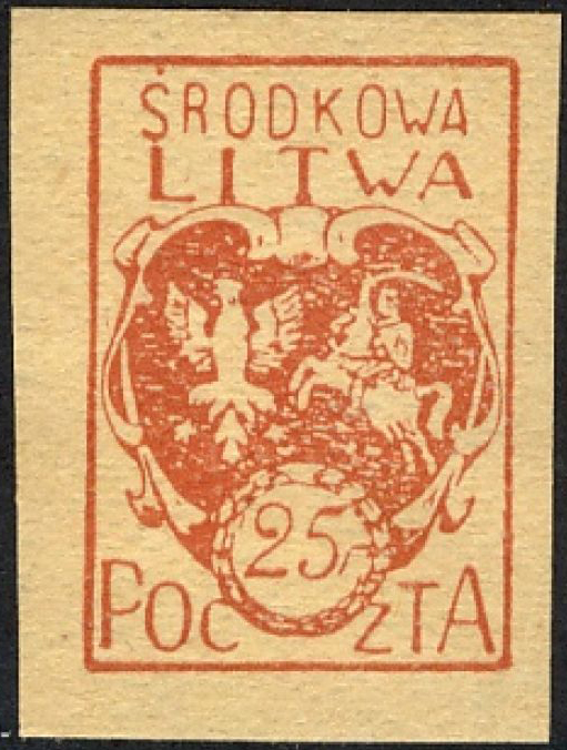 FIRST ISSUE of the Day: Central Lithuania Sc/SG #1. Was a short-lived puppet republic of Poland, that existed from 1920 to 1922, without an international recognition. It was founded on October 12, 1920, after Żeligowski's Mutiny. #philatelty