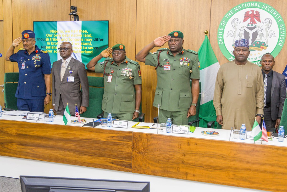 nctconsa's tweet photo. US-Nigeria Working Group Meeting
Abuja, Nigeria.

The #US–#Nigeria Working Group meeting held in Abuja, Nigeria, bringing stakeholders together to strengthen cooperation and advance shared priorities. 🇺🇸🇳🇬

#USNigeria #BilateralRelations #Abuja #partnership #NCTC https://t.co/gfTzj4TKB2