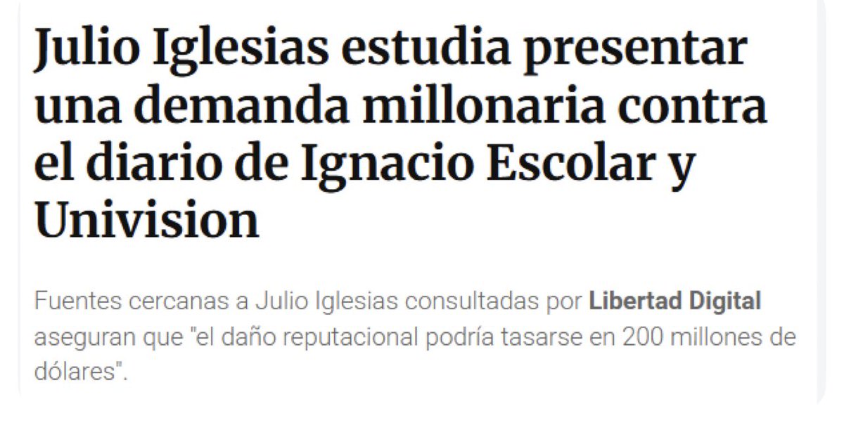 Si veis a Ignacio Escolar un poco triste estos días, es porque Julio Iglesias le va a cascar una demanda de 200 kilos y le va a cerrar su panfleto.