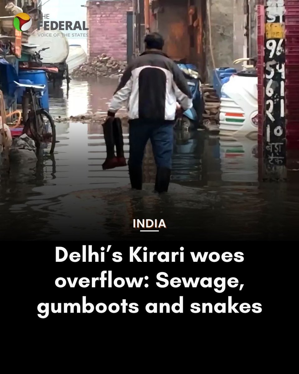 TheFederal_News's tweet image. Stepping out of the house without boots is impossible. Gumboots have become an unavoidable compulsion, writes Abhishek Rawat.

Read more: thefederal.com/category/state…

#SharmaEnclave #Delhi #Sewage #Kirari