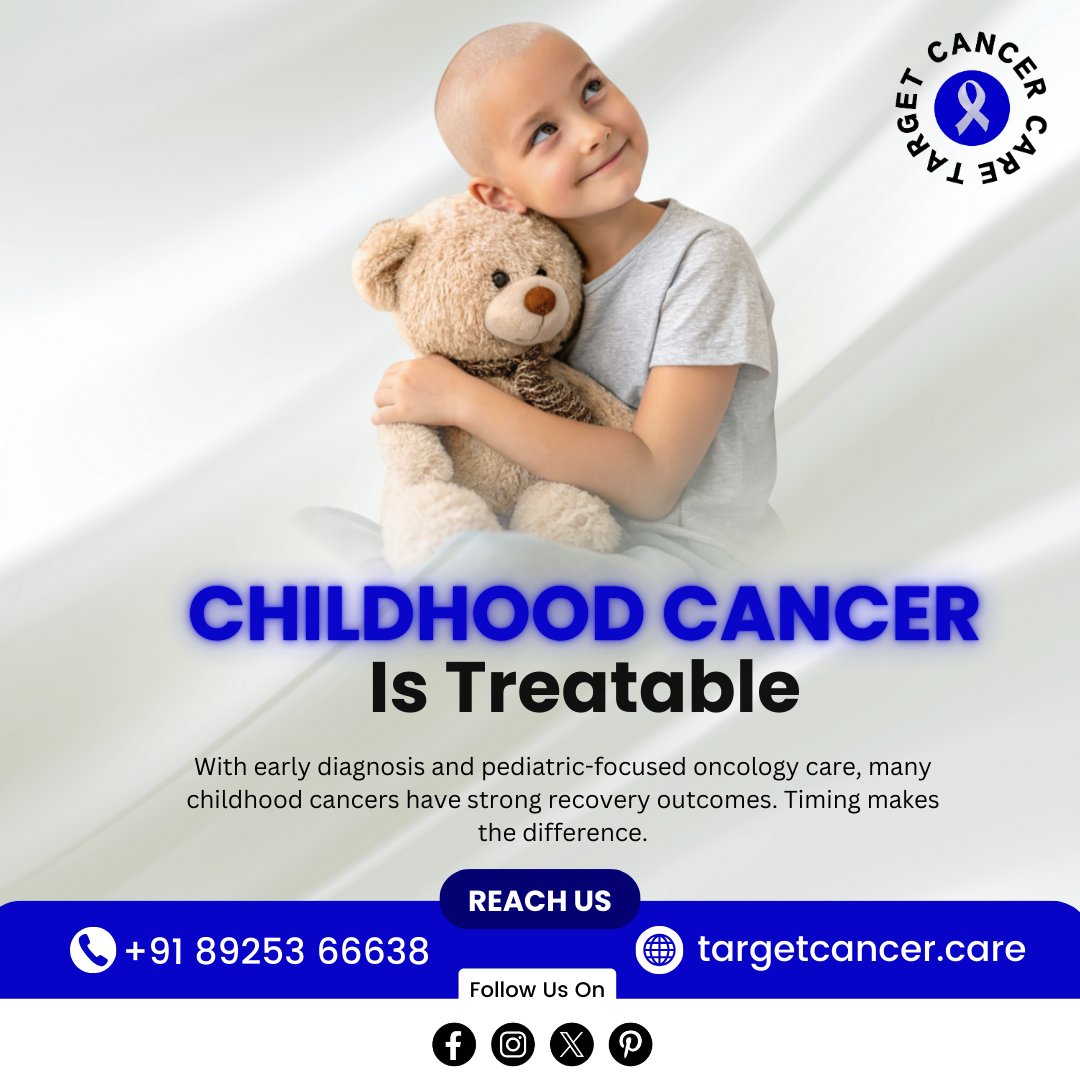 Target_Cancer1's tweet photo. Childhood cancer is treatable.
With early diagnosis and pediatric-focused oncology care, many children achieve strong recovery outcomes. 📞 +91 89253 66638 | 🌐 https://t.co/4fFD3yBOo3
#ChildhoodCancerAwareness #EarlyDiagnosis #PediatricOncology #HopeAndHealing #TargetCancerCare https://t.co/O5xepiRqaO